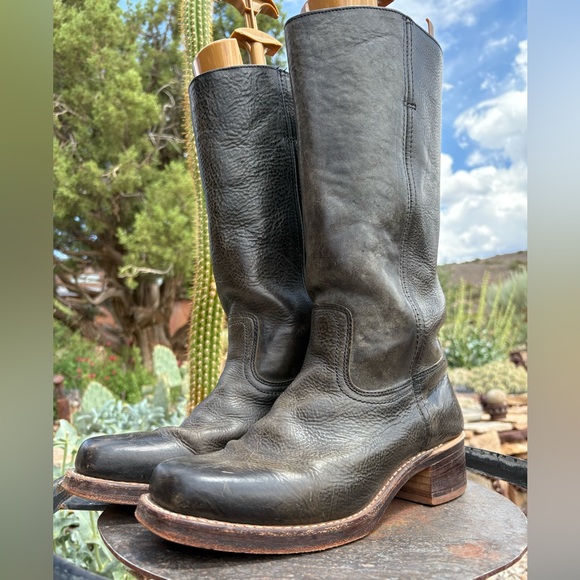 Frye Dark Leather Heeled Boots - Picture 5 of 16